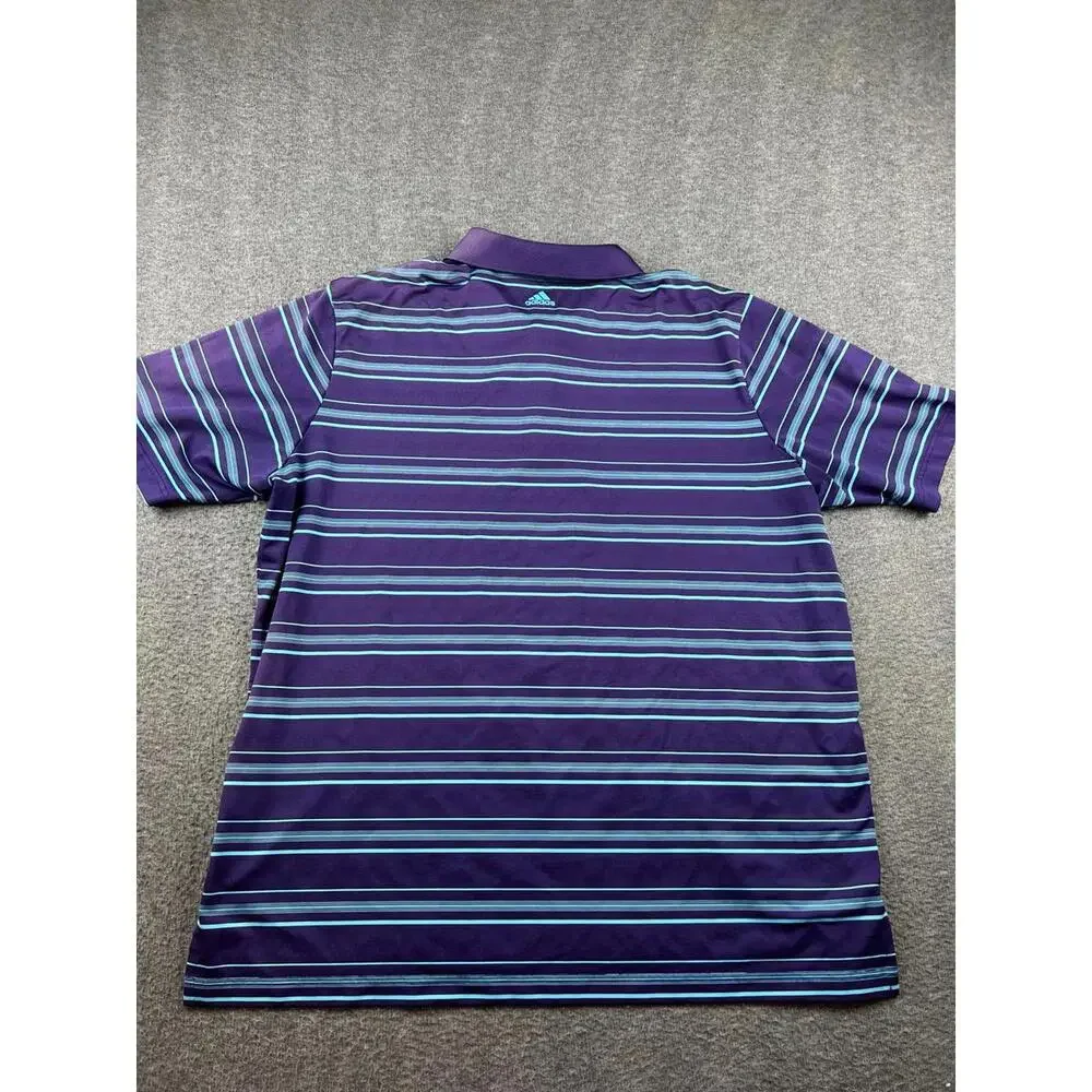 Adidas Mens Purple Striped Polo Shirt Size‎ XL
